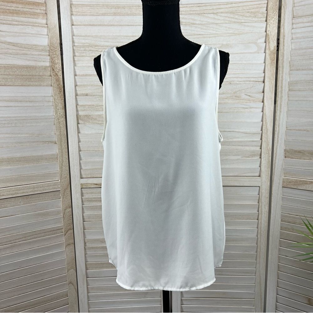 BB Dakota Ivory Split Back Tank Top Large